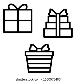 Vector Illustration of Gift Set Christmas.
