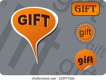 vector illustration gift stickers