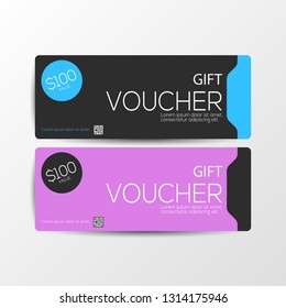 Vector Illustration Gift Voucher Card Template Stock Vector (Royalty ...