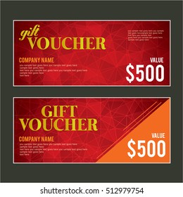 Vector illustration, Gift voucher colorful pattern, Gift certificate