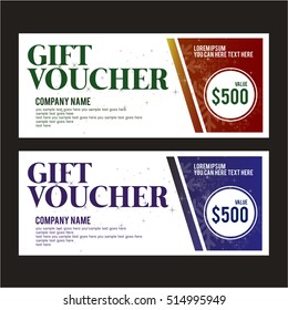 Vector illustration, Gift voucher colorful pattern, Gift certificate