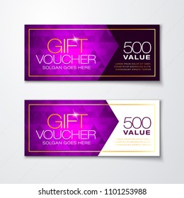 Vector illustration, gift voucher template with clean and modern premium pattern.