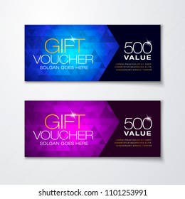 Vector illustration, gift voucher template with clean and modern premium pattern.