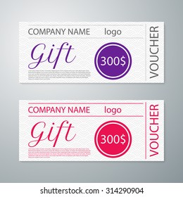 Vector illustration, gift voucher template.