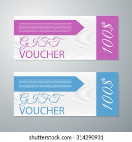 Vector illustration, gift voucher template.