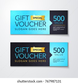 Vector illustration, gift voucher template with clean and modern premium pattern