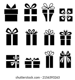 Ilustración vectorial del conjunto de iconos de regalos