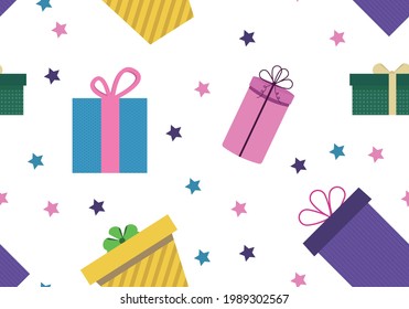 Vector illustration. Gifts pattern. Can be used for textiles, etc.
