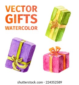 Vector illustration gifts for your design. watercolor.
