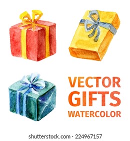 Vector illustration gifts for your design. watercolor.