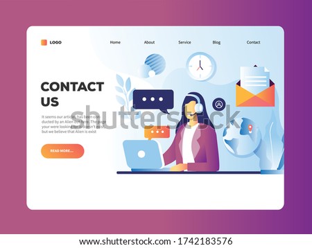 vector illustration for gils who talk with customer during work its good for contact us landing page and customer service 