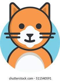Vector Illustration of a Ginger Cat. A Cute Domestic Animal.