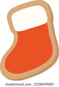 Vector illustration of ginger cookie with red socks