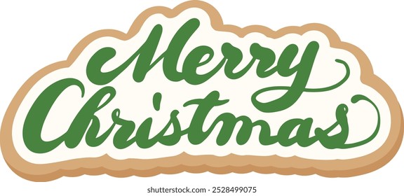 Vector illustration of ginger cookies with "Merry Christmas" written on them