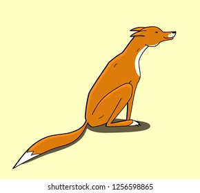 Vector illustration of a ginger fox