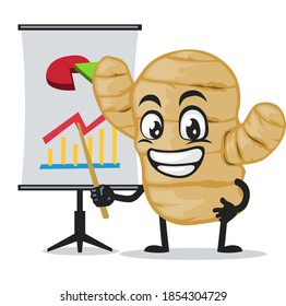 vector illustration of ginger mascot or character presentation with prov
