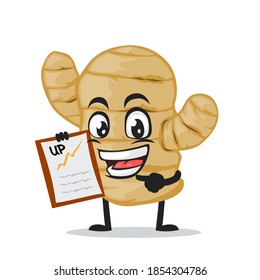 vector illustration of ginger mascot or character presentation with clipboard