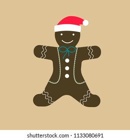 Vector illustration of a gingerbread. Christmas icon