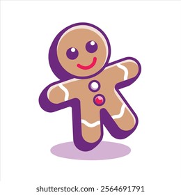 Vector illustration of a gingerbread cookie. This image is great for stickers or t-shirt designs.