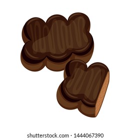 Vector illustration of gingerbread and gift sign. 