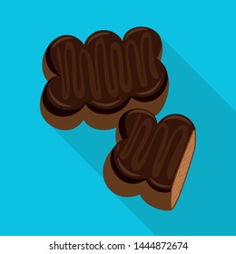 Vector illustration of gingerbread and gift symbol. Set of gingerbread and katarzynki vector icon for stock.