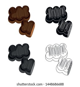 Vector illustration of gingerbread and gift symbol. Collection of gingerbread and katarzynki stock vector illustration.