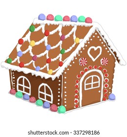 Vector illustration of a gingerbread house.