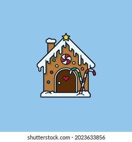 Vector illustration for Gingerbread House Day on December 12. Christmas holiday sweets symbol.