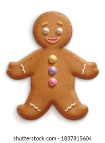 Vector illustration of a gingerbread man.