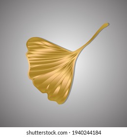 Vector illustration of ginkgo biloba leaf. ink line art design