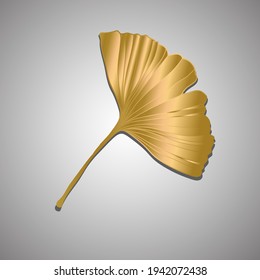 Vector illustration of ginkgo biloba leaf. ink line art design