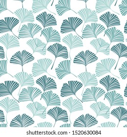 Vector Illustration ginkgo biloba leaves. Seamless pattern with leaves. Nature background