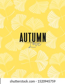 Vector Illustration ginkgo biloba leaves. Nature background