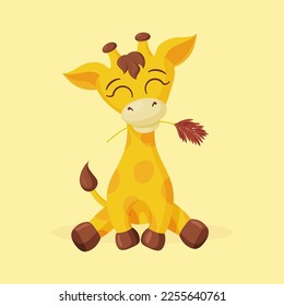 Vector illustration with a giraffe