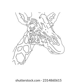vector illustration of giraffe in black color