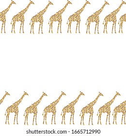 
borde de jirafa de ilustración vectorial en fondo blanco
