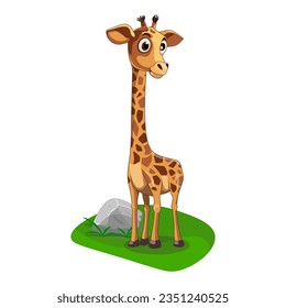vector illustration of giraffe, for children's book