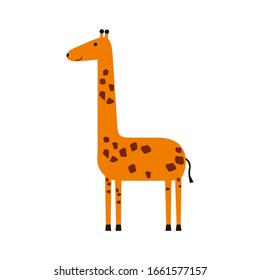 Ilustración vectorial de la jirafa. Cure la jirafa de dibujos animados. Impresión de jirafa para tarjeta, pantalones en t, etc.