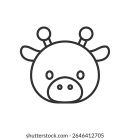 Vector illustration of a Giraffe in line style isolated in white background