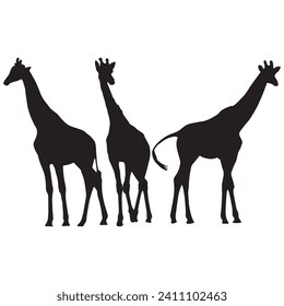 Vector Illustration of Giraffe Silhouette