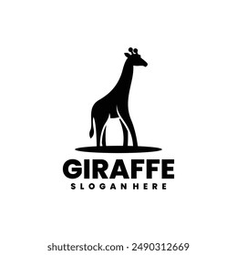 Vector illustration giraffe silhouette logo