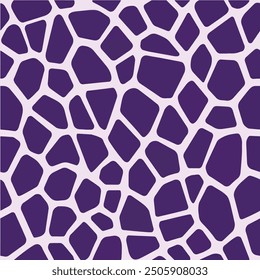 Vector illustration of a giraffe skin pattern in deep purple and lilac.