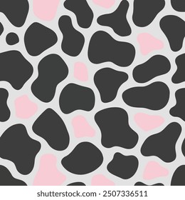 A vector illustration of a giraffe skin pattern with pastel pink and soft gray.