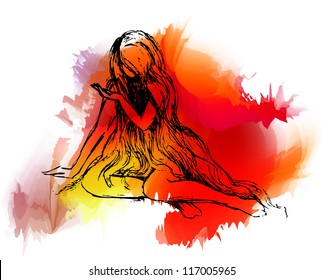 vector illustration of a girl