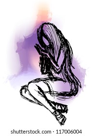 vector illustration of a girl