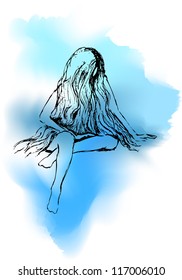 vector illustration of a girl