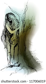 vector illustration of a girl