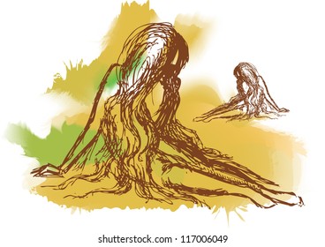 vector illustration of a girl