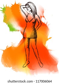 vector illustration of a girl