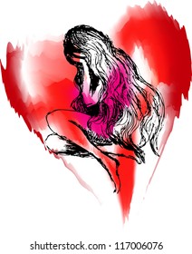 vector illustration of a girl